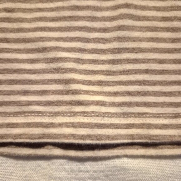 Duluth Trading Company women's size XL beige & tan stripe No Yank shirt VGUC - Picture 2 of 5